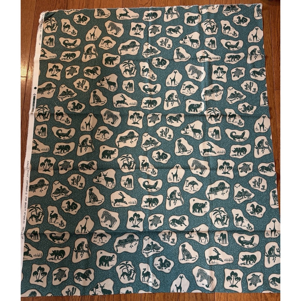 Bassett McNab Vintage Safari Animal Print Fabric Jungle Fever 37x45 W